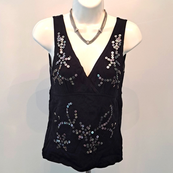 bebe Black Silk Top